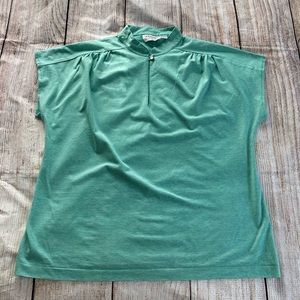 Vintage 1970s Stripe Shirt Band collar Retro